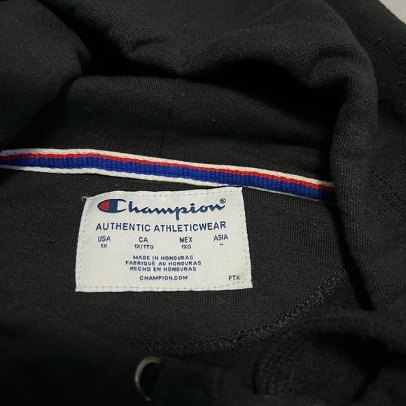 Champion Black Plus Powerblend Hoodie Size 1X - Picture 7 of 7